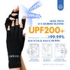 Saviland UV Gloves for Gel Nails - UPF200+ High-tech UV Protection Gloves for Manicures, Anti UVA&UVB 999+ UV Nail Gloves for Nail Lamp Skin Care Fingerless Gloves Protect Hands from UV Harm(Black)