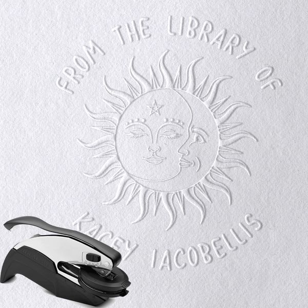 Custom Book Stamp Gift Embosser Teacher Personalized Inking Ex Libris Library