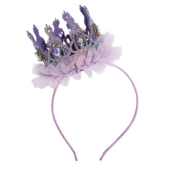 Ever Fairy® Glänzendes Haarband für Mädchen, Prinzessinnenkrone, Stirnband, Hochzeit, Violett