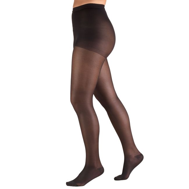 Truform Sheer Compression Pantyhose 30-40 mmHg Womens Shaping Tights 20  Denier Black Medium Medium Black