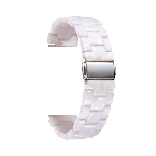 BINLUN Resin Watch Straps 12 14 16 18 20 22 mm for Women Replacement Watch Band 14 Colors Quick Release Wrist Strap Smart Watch Bracelets, Pearl White,18mm