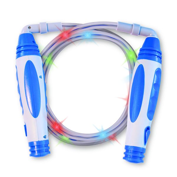 Geospace Sparkler LED Jump Rope with Kinetic-Powered Lights (Assorted Colors)