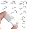 3 Pack Nose Piercing Kit, Disposable Safety Self Nose Piercing Gun with 10 Piece Nose Rings Studs, Home Nose Percinging Kit Gun Tools