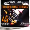 .045-100 Medium/Light Electric Bass Guitar Strings Set for Power/Swing Nickel Plated - ADAGIO PRO