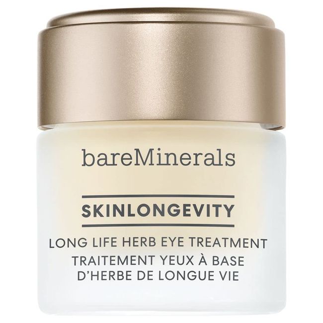 bareMinerals Skinlongevity Long Life Herb Eye Treatment with Niacinamide, Anti-Aging Eye Gel-Cream, Hydrating Eye Cream for Dark Circles, Vegan