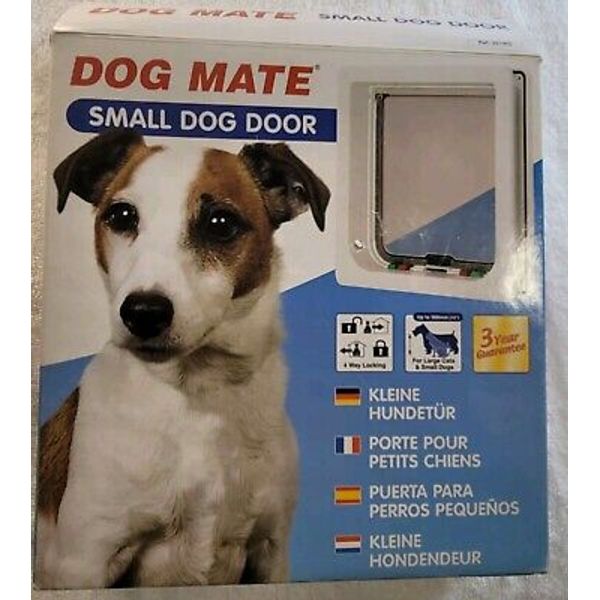 NEW Dog Cat Door Pet Mate Small Dog White Locking REF 221WD Rainproof Silent NIB