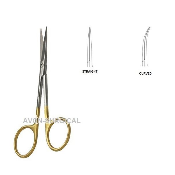 2 O.R GRADE Iris Scissors Straight AND Curved reusable gold plated handle 4.5"