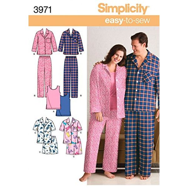 Simplicity Ladies & Mens Easy Sewing Pattern 3971 Pyjamas Sleepwear