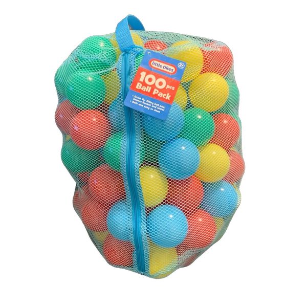 Little Tikes Ball Pit Balls 100 pcs Asstd Colors Lightweight Plastic in Mesh Bag