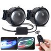 2x LED Dynamic Pupil Devil Eyes Remote Control Projector Lens Headlight 33 Modes