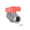 sourcing map PVC Ball Valve Supply Pipe Knob Threaded Ends G3/4 Female Thread Red Gray
