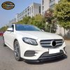 Fits 17-20 W213 E-Class B Style Front Bumper Lip Spoiler Splitter PP Gloss Black
