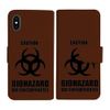 sslink iPhone16e iPhone 16e Notebook Type Brown Case Biohazard Biohazard Black Logo Diary Type Side Opening Card Storage Flip Cover