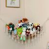 JISRKP Stuffed Animal Hammock, Teddy Hammock With 3 Hooks, Soft Toy Storage Nets, Pattern