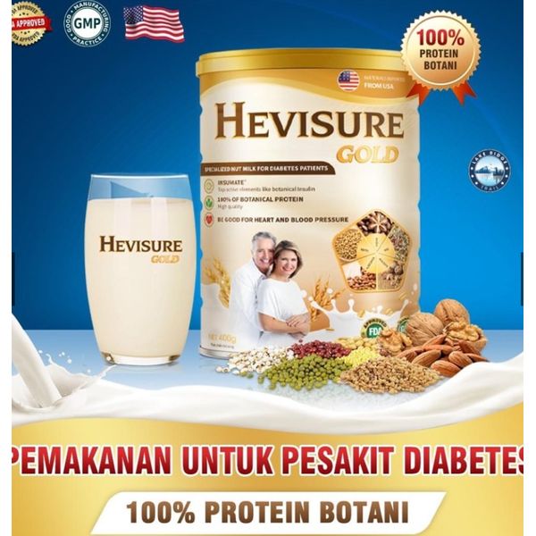 5 Tin Hevisure Gold Diabetic Milk 400g Plant Based Vege friendly 100% Authentic