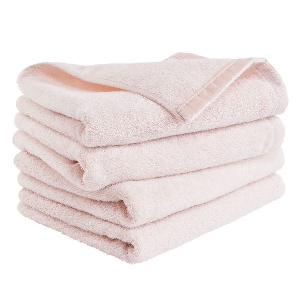 Bloom Face Towels, Set of 4, Made in Japan, Hare Senshu Towel, Soft, Hair Drying, Hair Wipe, Sensitive Skin, Hotel Specifications, Ultra-fine Yarn, 40 Count (Fresh Pink)