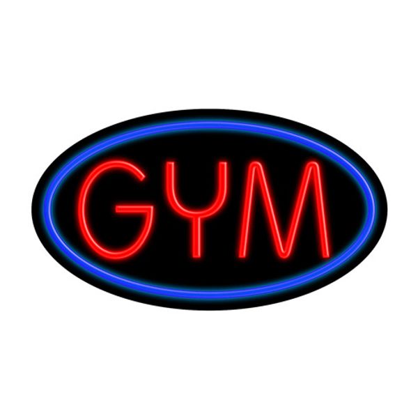 Gym Glass Neon Sign 30"L x 17"H #14220