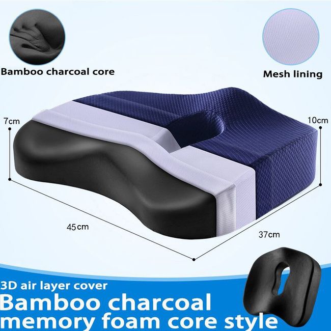 Memory Foam Lumbar Support Chair Cushion Pillow Orthopedic Seat Cushion For  Car Office Back Pillow Sets Hips Coccyx Massage Pad