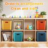 8 Pieces Colorful Storage Bins with Lid and Handle, Plastic Stackable Baskets De