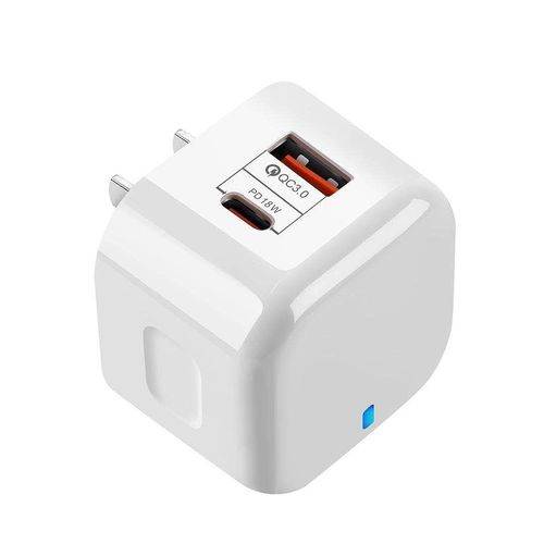 BoxWave Charger Compatible with Macally Compact USB-C Keyboard - PD miniCube (20W), 20W PD USB Type-C Wall Charger - Winter White