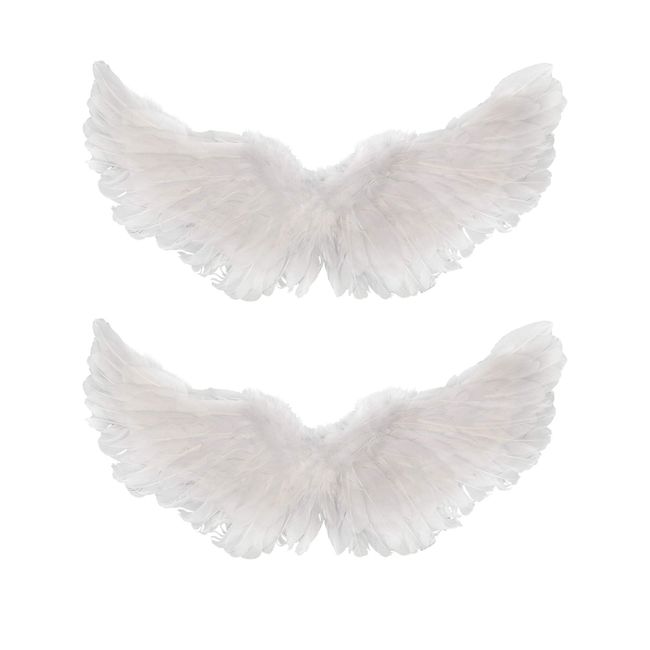 2 Pieces Angel Wings Feather Wings with Elastic Straps Halloween Costume Wings for Women Girls Cosplay