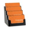 SOURCEONE.ORG Source One 4 Pocket Clear & Black Acrylic Business Card Holder