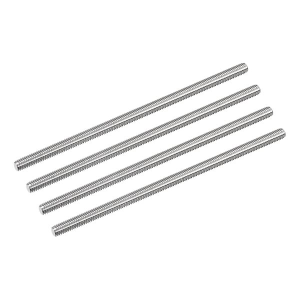 uxcell Full Thread Rod, Right Threaded Rod, Rod Stud 304 Stainless Steel, M6 x 140mm, 1mm Thread Pitch, 4 Pieces