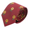 King & Priory Burgundy Red Embroidered Sunflower Tie
