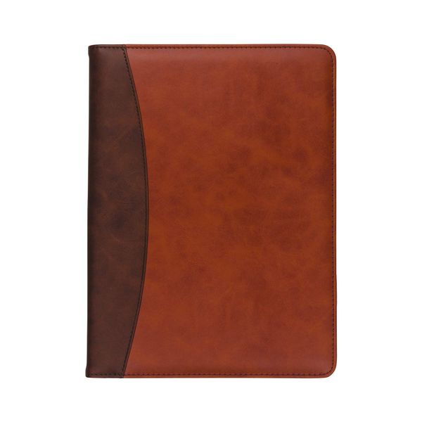 Samsill Two-Tone Padfolio, Resume Portfolio, Business Portfolio, with 8.5 x 11" Writing Pad, Brown and Dark Brown