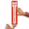 SmartSign "Fire Extinguisher Do Not Block" Label | 4" x 18" Laminated Vinyl