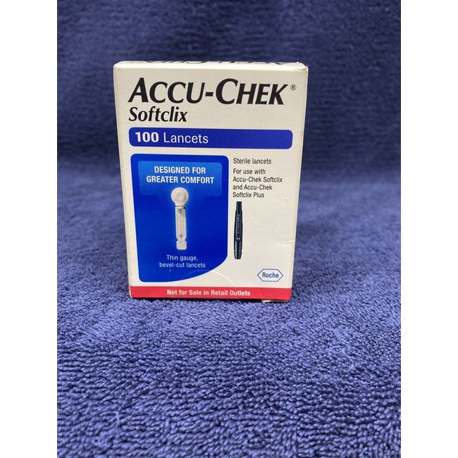 Accu-Chek Softclix Lancets Box Of 100  - New Factory Sealed - Exp. 04-30-2025