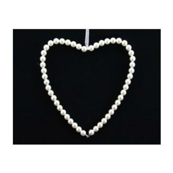 Gisela Graham large Pearl Beaded Hanging Heart