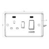 Knightsbridge CU8331 Curved Edge 45 A DP Switch, White