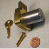 CORBIN #0738 DRAWER LOCK, SATIN CHROME, FOR 1-1/8" THICKNESS, KEY #4T14712