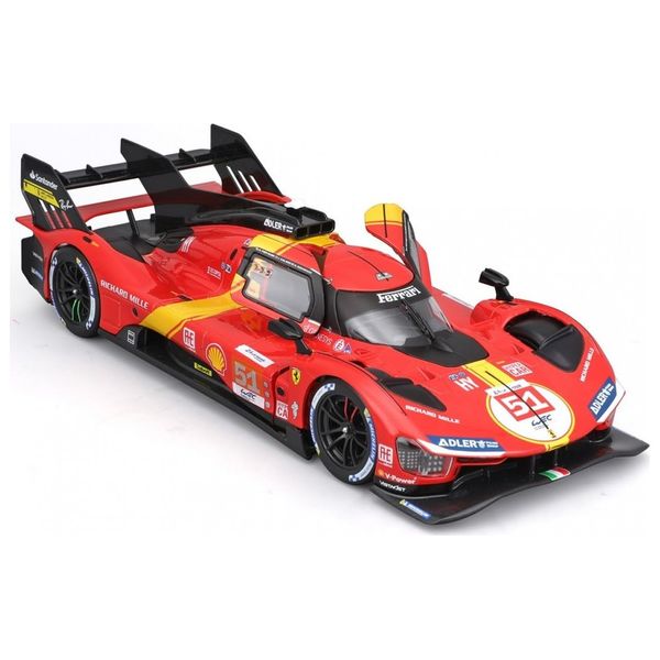 1:24 Scale Diecast Model Car Compatible with Bburago Ferrari 499P LMH #51 2023 24H Le Mans Champion, 18-26309