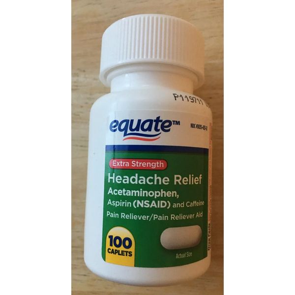 Equate Extra Strength Headache Relief 100 Ct - Acetaminophen, Aspirin, Caffeine