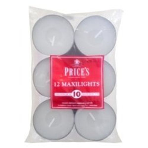 Prices Maxi Unscented Tea Lights, Pack of 12