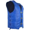 MDM Biker Motorrad Lederweste in Blau (S)