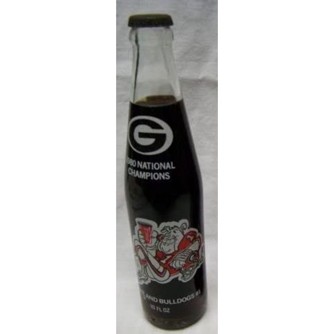 One Georgia (1980 National Champions) Commemorative Cola 10 Oz Bottle Full NOS New Old Stock...Collectible Not For Consumption