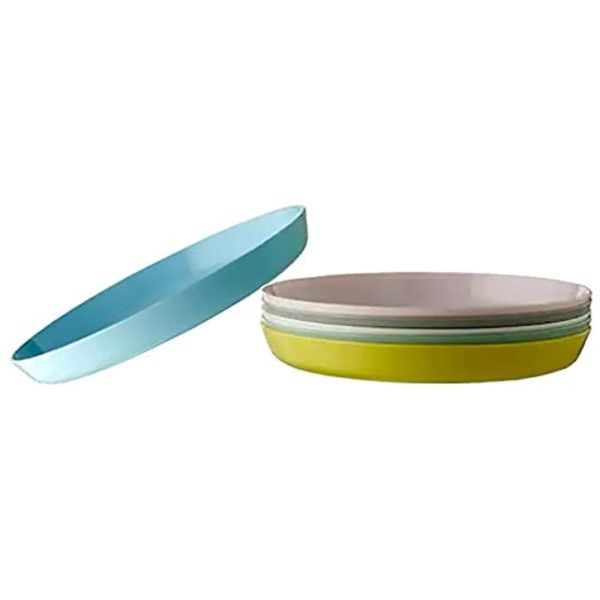 IKEA Kalas Plastic Plate 6 Pack 19 x 2 centimetres Pastel Multi Coloured