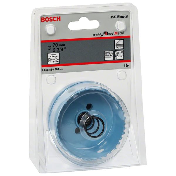 Bosch Professional Hole Saw Special for Sheet Metal (for Stainless and Steel Sheets, Ø 70 mm, Accessories for Drills)