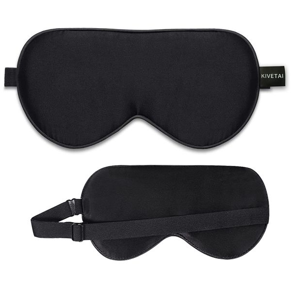 Silk Eye Mask 19MM Mulberry Silk Sleep Mask Sleeping Masks Silky Soft Blindfold Eyeshade Elastic Headband for Travel Naps Shift Work for Adult