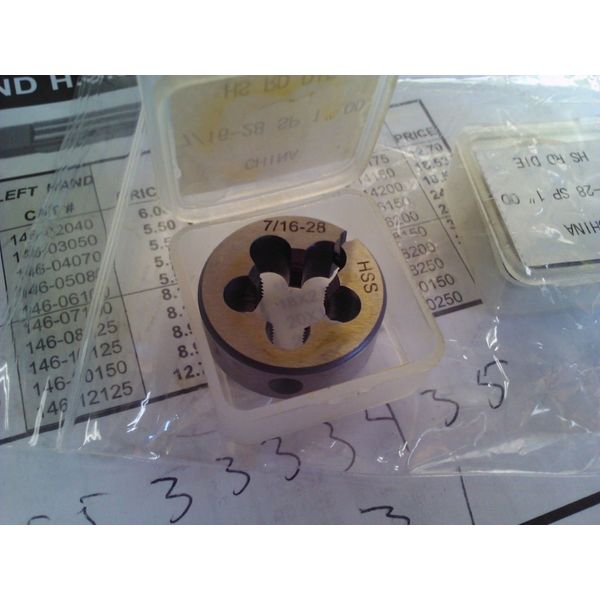 7/16"-28 X 1" HIGH SPEED STEEL ROUND ADJUSTABLE DIE