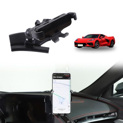 Car Phone Holder for Corvette C8 2020-2024 Cell Phone Holder for Center Console Navigation Screen Rotatable Fixed Mobile Phone Mount Holder Fit for Universally Smartphones (Style D)