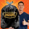 Heavy Duty Plastic Trash Bags, 39 Gallon, 38 Count, Drawstring, Lawn Use