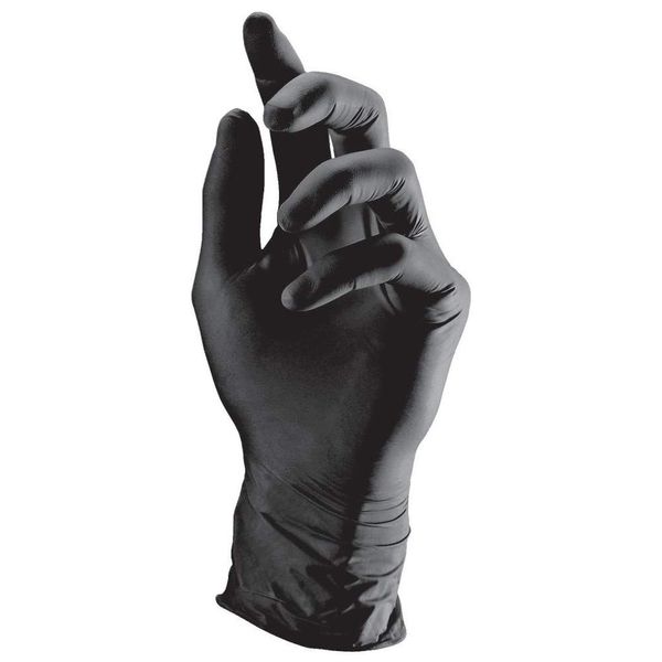 Semper Guard, Gloves for Hair Coloring, Nitrile Black, 100 pairs, Gloves Fit Both Left and Right Hands, Powder Free, , ,