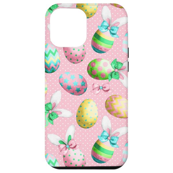 Case for iPhone 12 Pro Max Easter Spring Decor With Easter Eggs & Bunny Ears Aesthetic