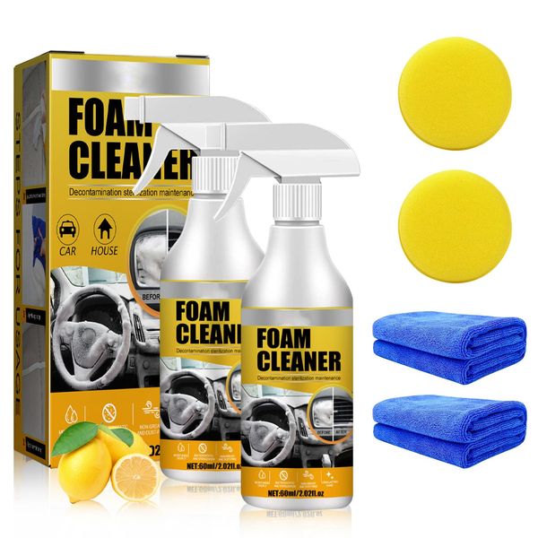 Birunwer Multi-Purpose Foam Cleaner, Rayhong Foam Cleaner, All Around Master Foam Cleaner,Homebbc Foam Cleaner, Upholstery Cleaner for Car Seats, Interior Car Cleaner(2PCS)