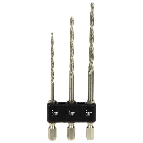 SK11 Hexagonal Shaft High Speed Woodworking Drill Set 3.0, 4.0, 5.0 mm