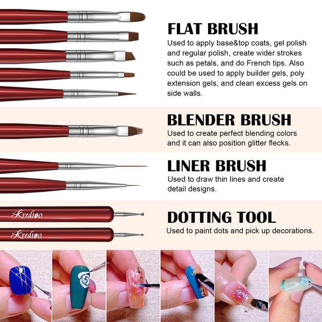 5 Pcs Dotting Tool, Nail Design Brushes Nail Painting Art Pen Tools UK  STOCK